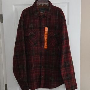 Red and Black Men's Flannel Shirt - XXL